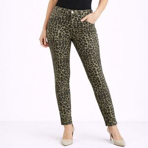Good American Leopard Good Waist Crop Jeans Green 8